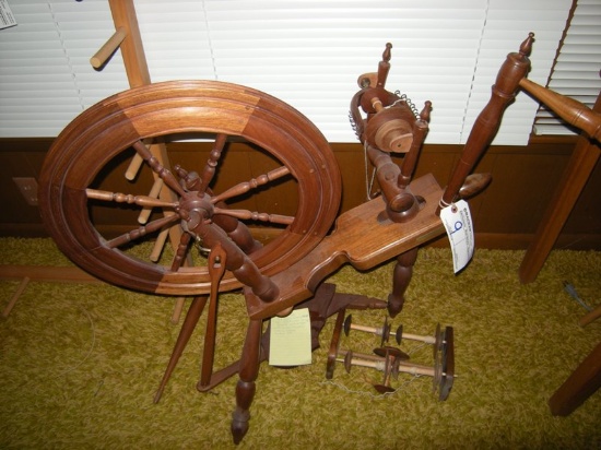 1981 Rick Reeves Saxony Spinning Wheel DD Black Walnut with interchangeable