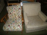 2 chairs---rocker and upholstered