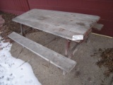 Wooden picnic table