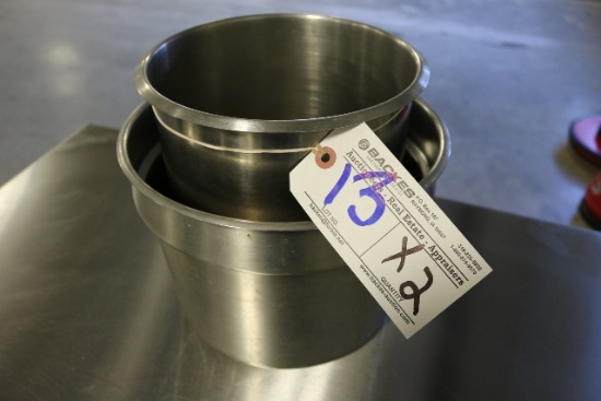 Times 2 - 9" & 11" stainless round insets - no lids