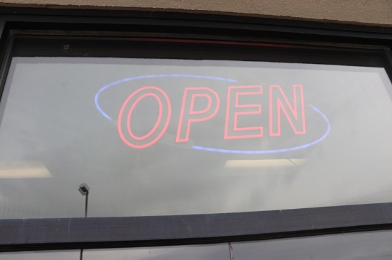 OPEN lighted sign