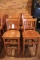 Times 8 - maple framed slat back bar chairs - some scuffs and Knicks