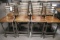 Times 12 - Brushed silver metal framed bar chairs with wood seats - some sc