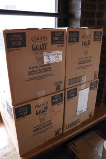 Times 4 - Cases of Galaxy 12 oz plastic cups