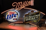 Miller & Miller Genuine Draft neon - working
