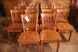Times 18 - maple framed slat back dining chairs - some scuffs and Knicks
