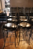 Times 10 - metal frame ladder back bar chairs with black padded seats - goo