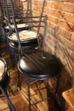 Times 10 - metal frame ladder back bar chairs with black padded seats - bro