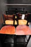 All to go - 6 black metal framed bar chairs in as is condition