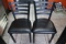 Times 12 - Black metal frame ladder back - black vinyl padded dining chairs