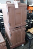 Stack of Carlisle NPC300N catering boxes with portable cart