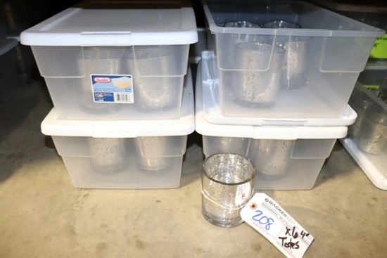 Times 6 - Totes of silver 4" votives