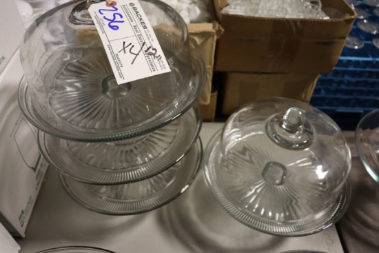 Times 4 - 12" round cake pedestal with 2 lids