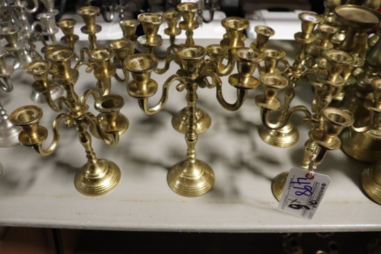 Times 6 - 12" tall gold 5 candle candelabra