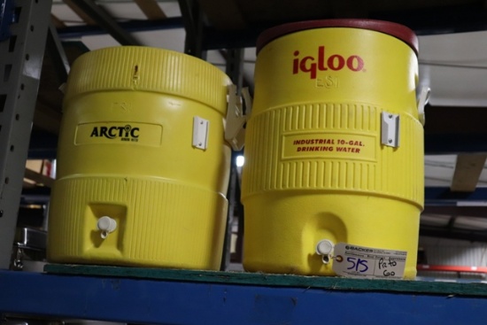 Pair to go - Igloo & Artic 10 gallon water cooler/dispenser - missing 1 lid