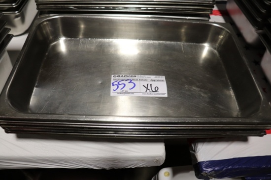 Times 6 - 12" x 20" x 2" Stainless inset pans