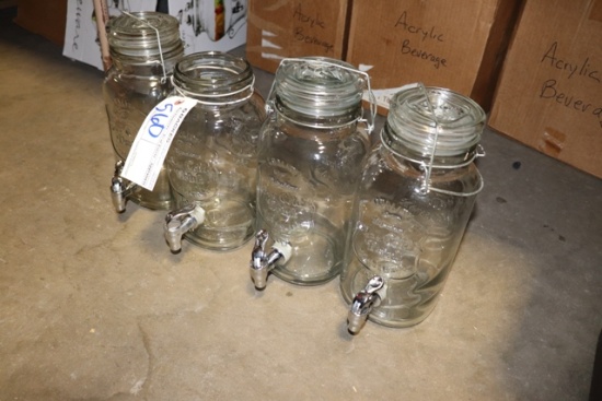 Times 4 - Glass beverage dispensers - missing 1 lid