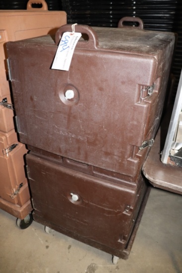 Times 2 - Cambro 1826MTC brown catering boxes with cart