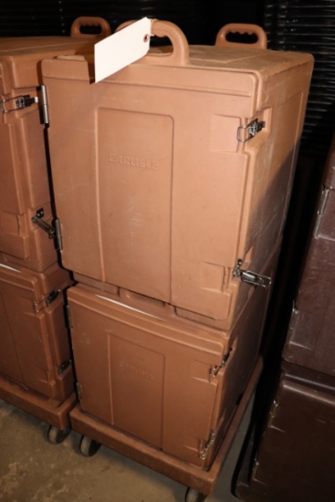 Times 2 - Carlisle NPC300 tan catering boxes with cart