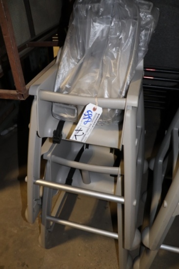 Times 2 - Rubbermaid grey high chairs with trays