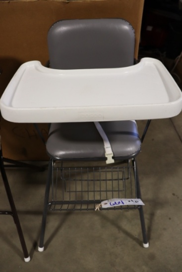 Times 6 - Grey padded metal framed high chairs
