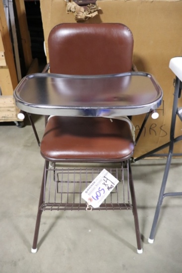 Times 4 - Brown padded metal framed high chairs