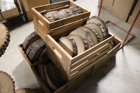 Times 6 - Totes 8" - 13" round wood center pieces