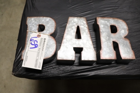 7" Tall "BAR" letters