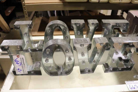 Times 2 - 10" Tall galvanized lighted letters "LOVE"