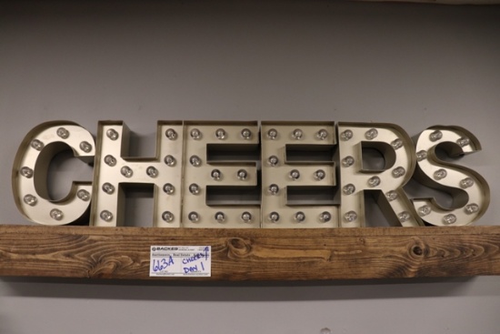 CHEERS lighted sign