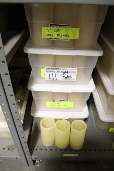 Times 4 - Totes of 6" tall ivory LED pillars