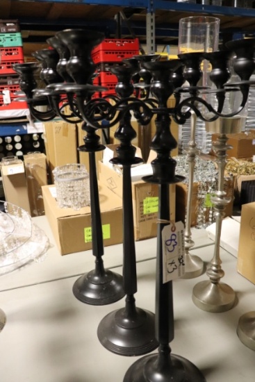 Times 3 - Black 5 candle candelabra
