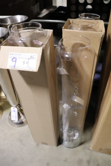 Times 4 - 36" tall glass 7" round cylinders