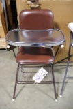 Times 4 - Brown padded metal framed high chairs