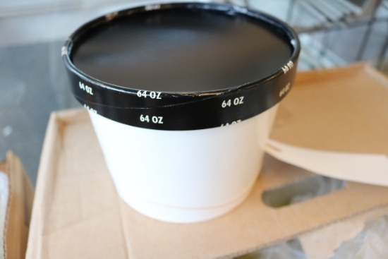 3/4 case of 1 gallon cardboard buckets with lids