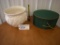 All to Go McCoy Planter, Empty Green hat box,