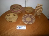 All to go  Woven baskets and wicker chair
