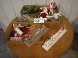 All to Go  Santa Plastic figurines,, Sleighs, (3 boxes)