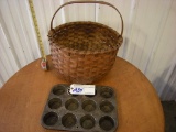 All to go Big Wicker Basket and Muffin Tin