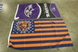 Times 2 - 3 x 5'  Baltimore Ravens and Chicago Bears team flags