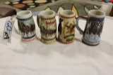 Times 4 - 1981, 1982, 1983, 1989 Budweiser steins