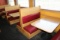 Times 4 - Solid Oak & burgundy vinyl  4 passenger booth openings with table