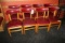 Times 12 - Maple dining chairs with burgundy back & seats - AS IS - with br