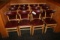 Times 12 - Maple dining chairs with burgundy back & seats - AS IS - no bras