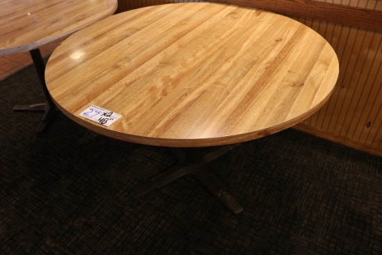 Times 2 - 48" round oak Formica top tables