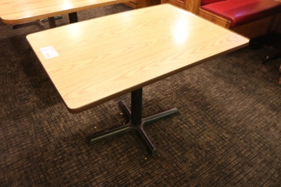 30" x 42" light oak Formica top table