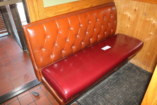 60" pleated back burgundy wall entrance seating