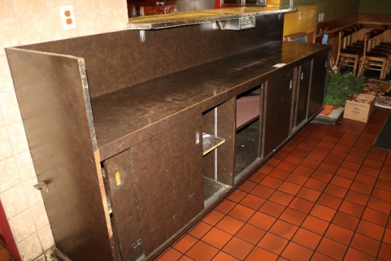 120" black wood base cabinet