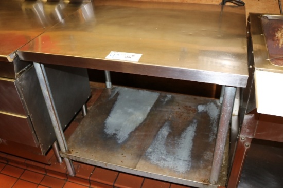30" x 36" stainless table with stainless undershelf