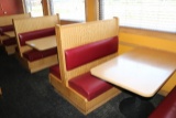 Times 4 - Solid Oak & burgundy vinyl  4 passenger booth openings with table